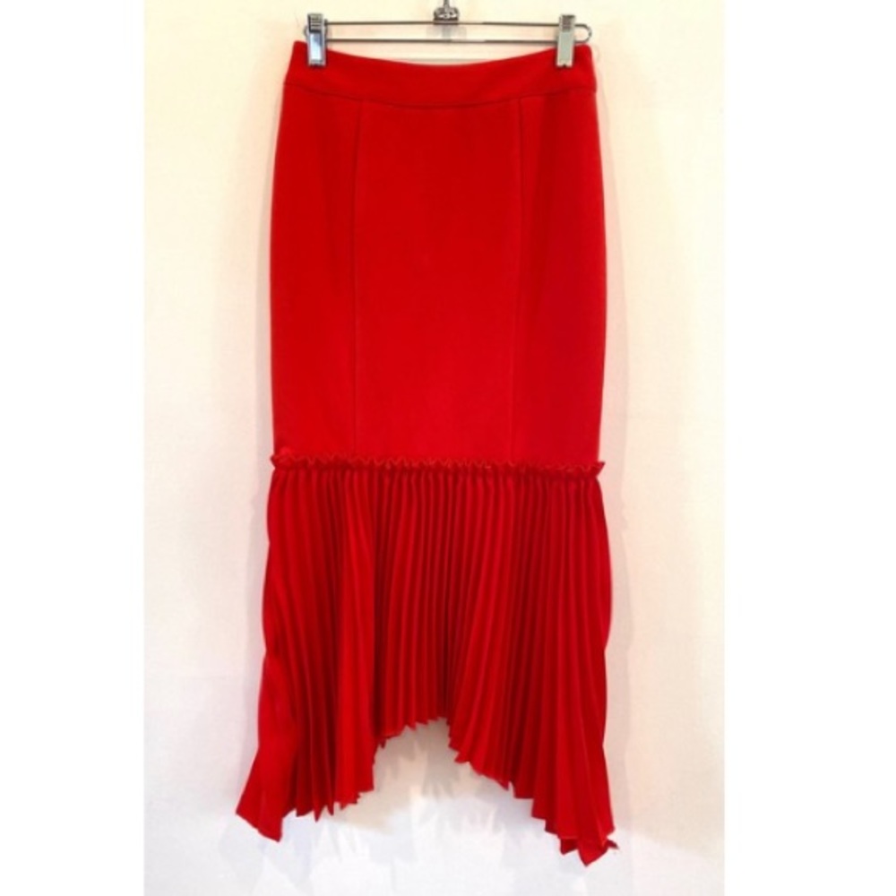 CQ by CQ candy red poly midi skirt S